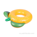 Customized Summer PVC Beach Party orange fruit Swimming Rings Pool Float Tube Water Ring for Adult Kids